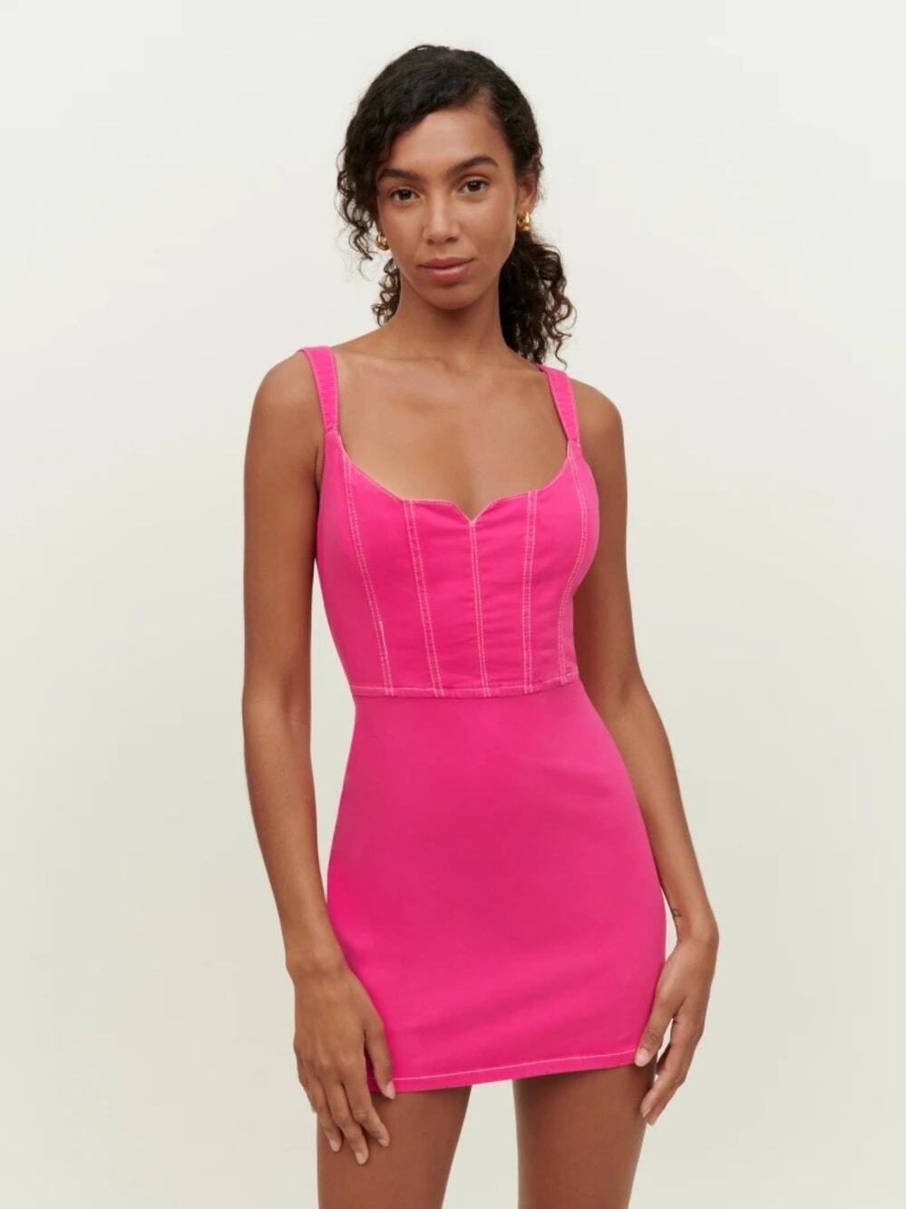 Reformation Jolie Bustier Mini Dress Pink